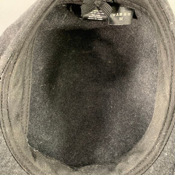 VINTAGE Grey Charcoal Felt Wool Flat Cap Hat - Picture 5 of 6